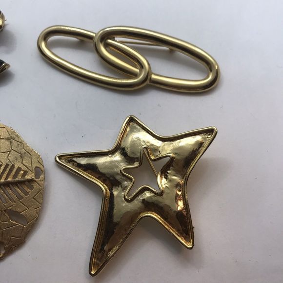 Vintage Brooch Lot Metal Enamel Stars Geo Retro Beach Boho Mod Pins - Picture 3 of 7
